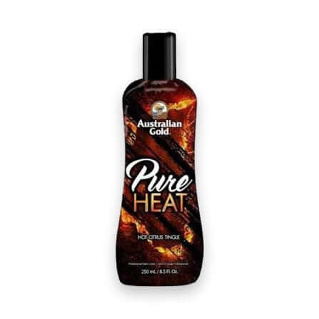 Australian Gold Pure Heat solarium accelerator with hot tingle effect, 250ml black bottle