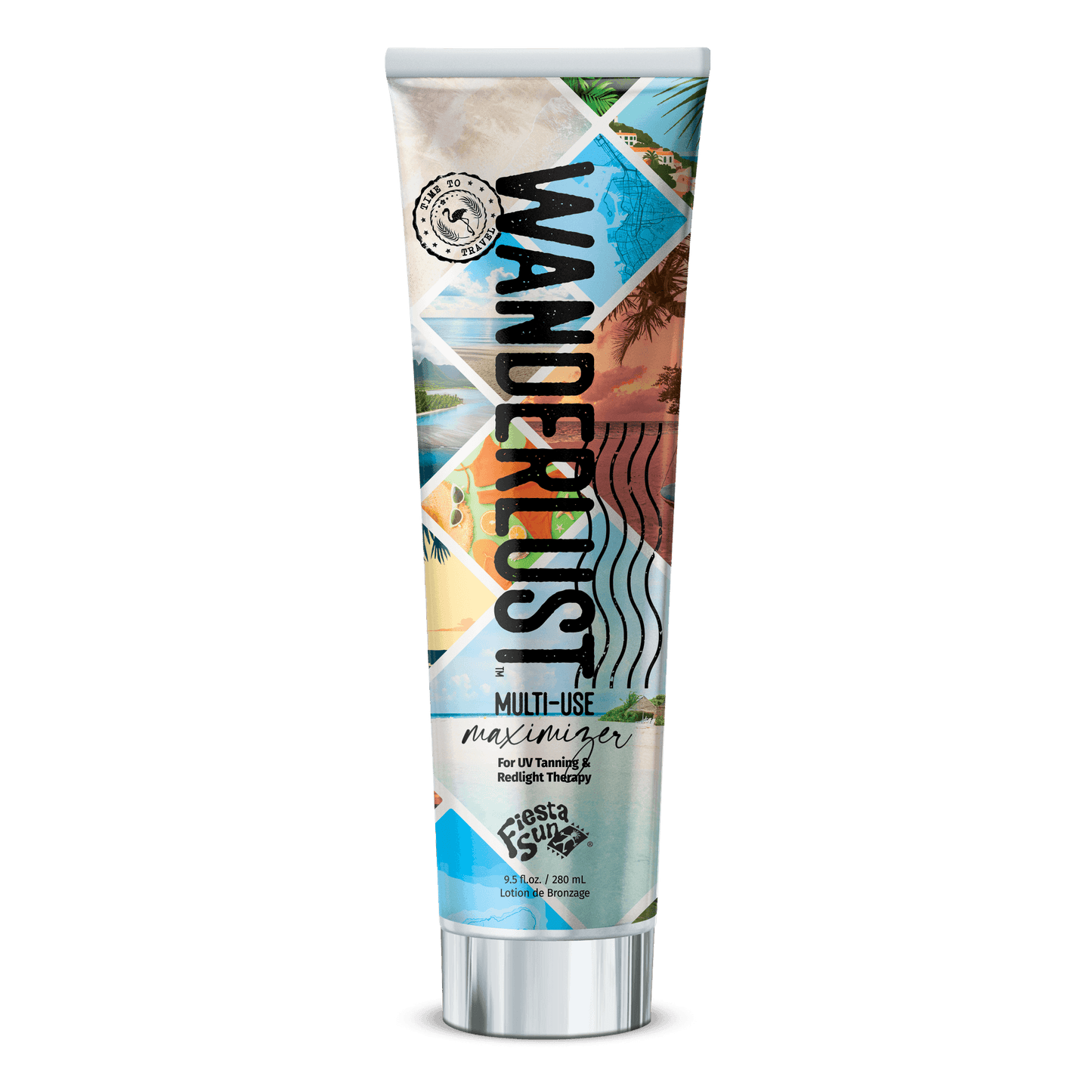 Fiesta Sun Wanderlust multi-use tanning accelerator with red light therapy complex 280ml