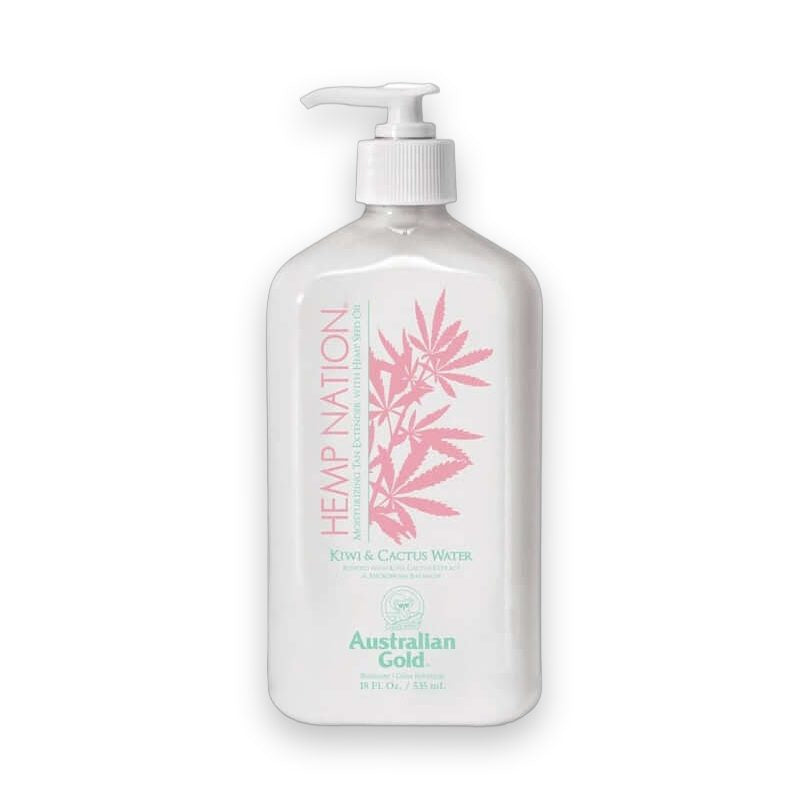 Australian Gold Hemp Nation Kiwi and Cactus Water after tan lotion, 535ml pump bottle