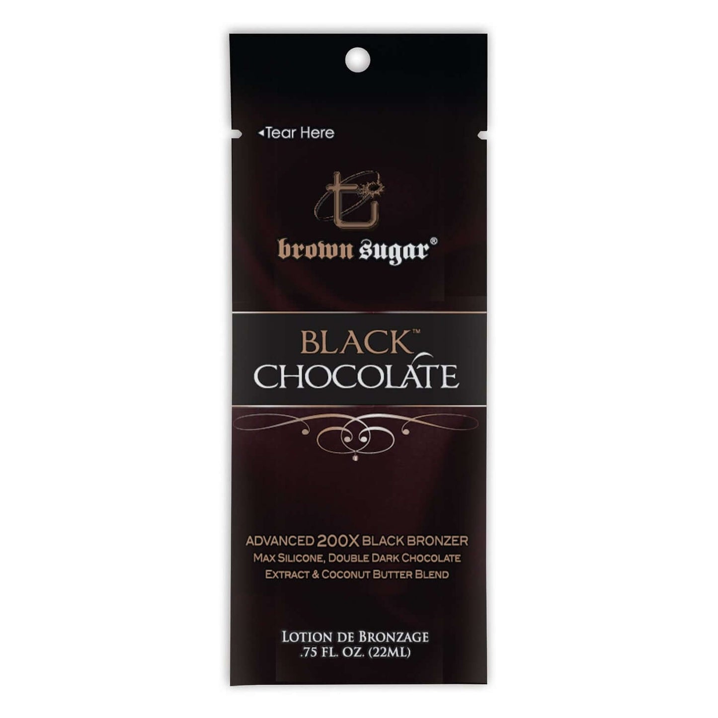 Cream for solarium Brown Sugar Black Chocolate 200X Black Bronzer with double chocolate, 22 ml