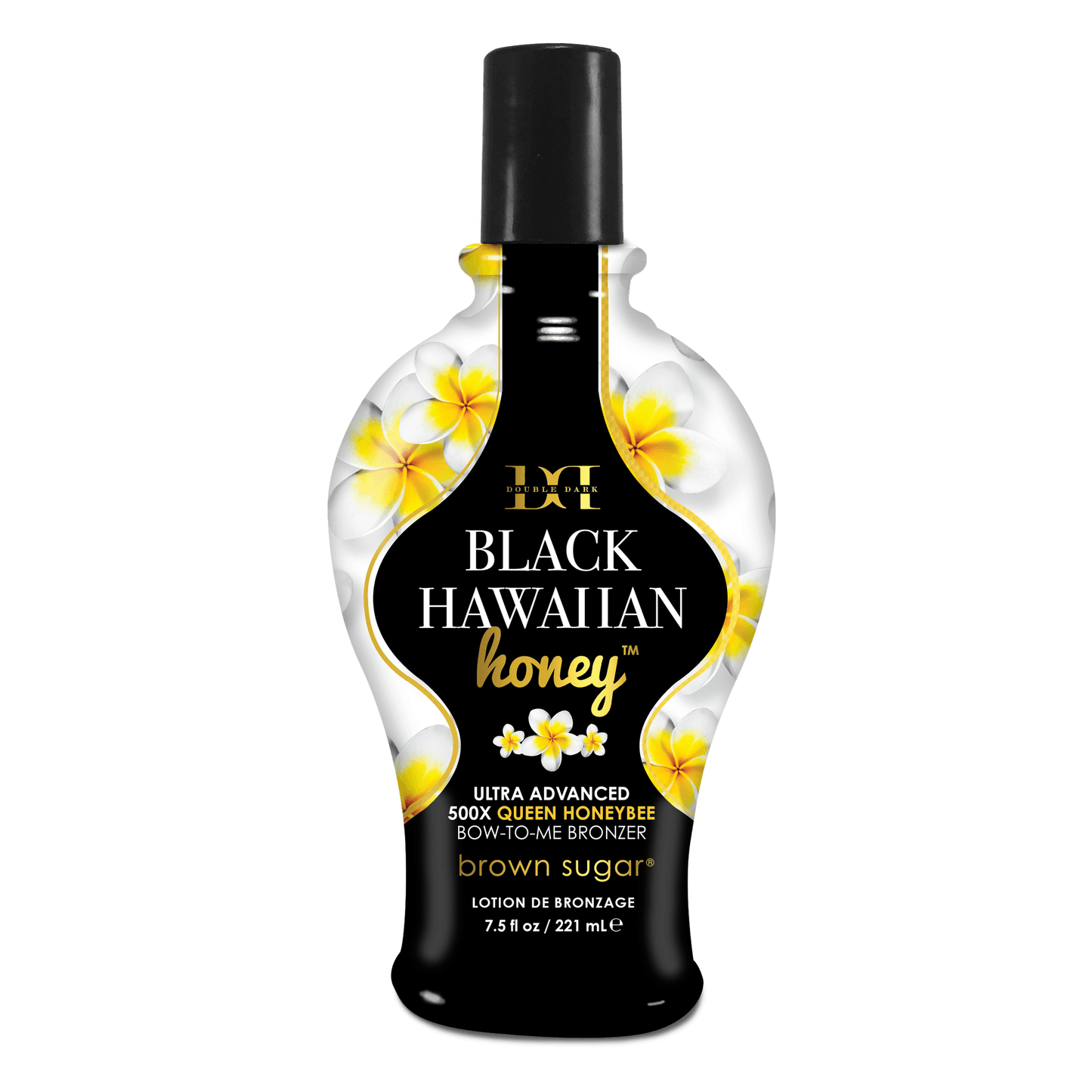 Brown Sugar Black Hawaiian Honey Ultra Advanced 500X Queen Honeybee Bronzer cream in black glossy bottle
