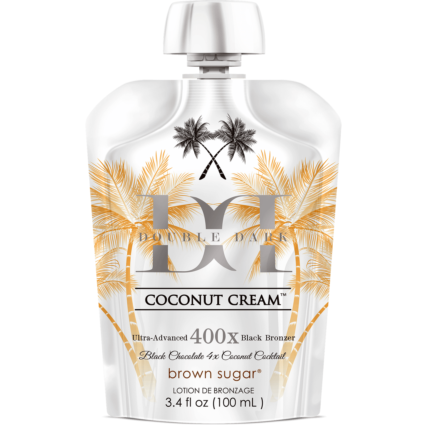 Cream for solarium Brown Sugar Coconut Cream 400X Double Black Bronzer, 100 ml