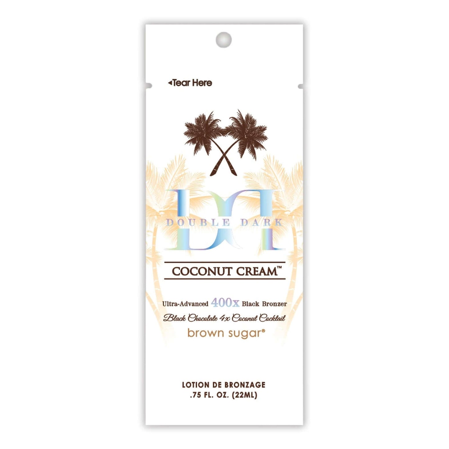 Cream for solarium Brown Sugar Double Dark Coconut Cream 400X Black Chocolate Bronzer, 22 ml