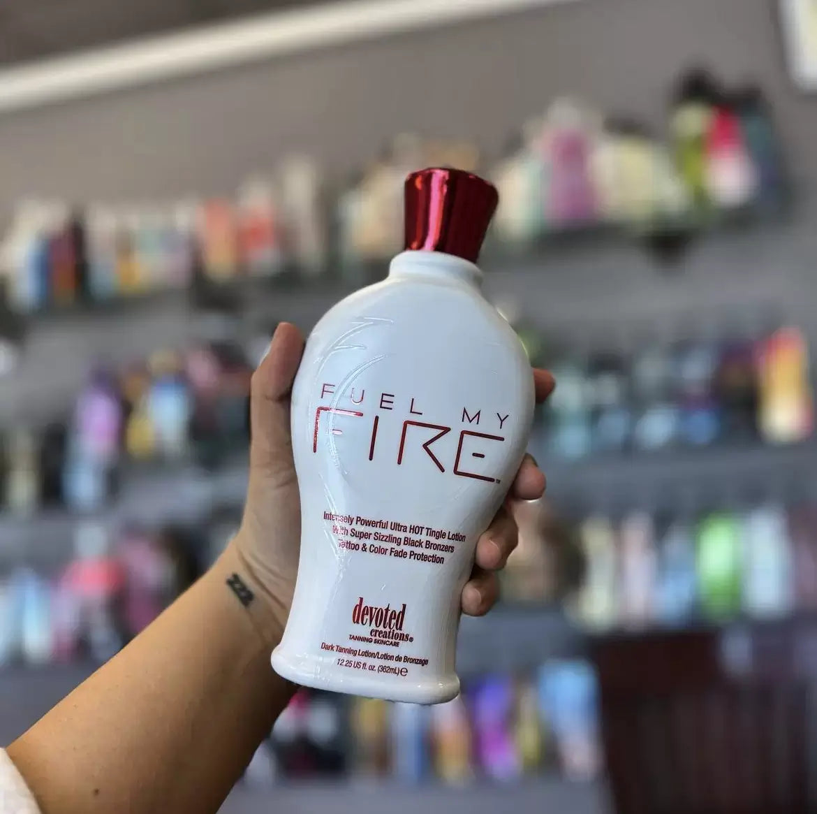 Cream for solarium Devoted Creations Fuel My Fire, Intensely Powerful Ultra HOT Tingle Bronzing Lotion, 360 ml