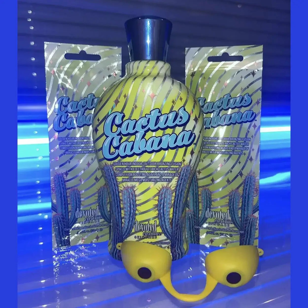 Cream for solarium Devoted Creations Сactus Сabana for instant golden tan, skin perfecting, tattoo protection, 360 ml