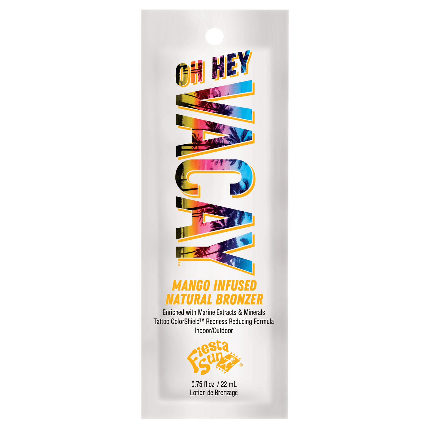 Fiesta Sun Oh Hey Vacay Mango Bronzer Sachet with Tattoo ColorShield and Redness Reducing Formula