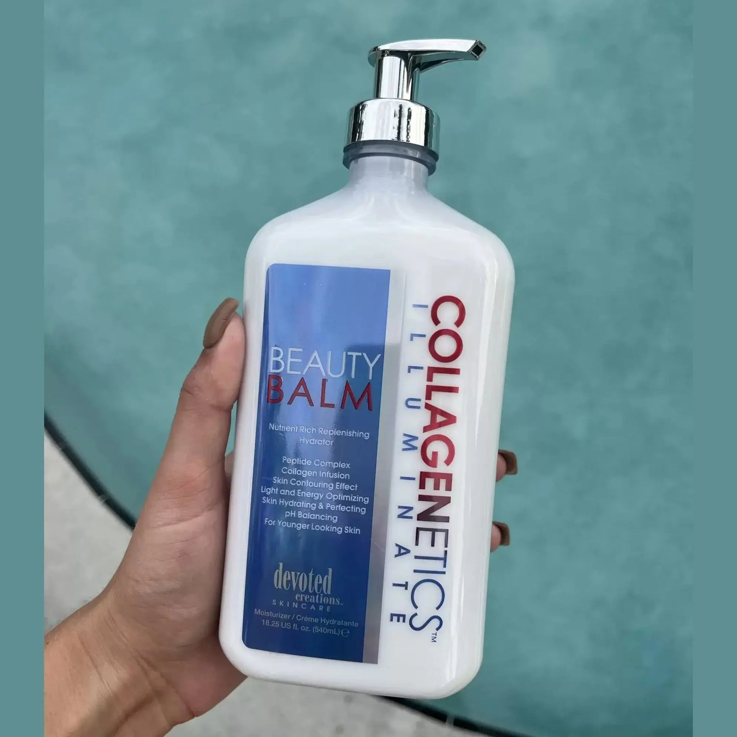 Devoted Creations Collagenetics Illuminate Beauty Balm, Nutrient Replenishing Hydrating Cream with Collagen and Peptide, 540 ml