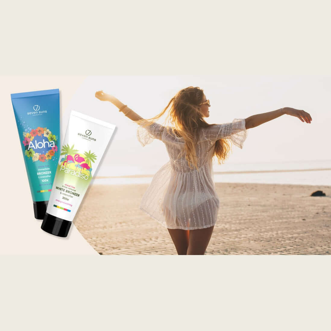 Intensifier for solarium 7suns Paradiso Strongly Nourishing White Bronzer, 250 ml