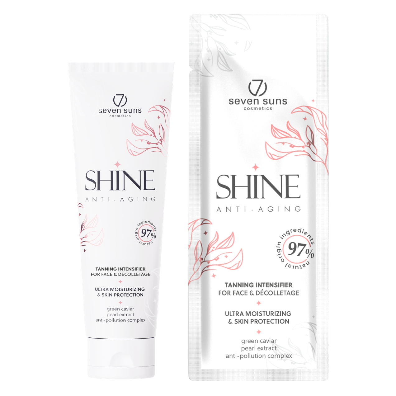 Lotion for solarium 7suns Shine Face Tan intensifier with ultra moisturising and skin protection, 5 ml
