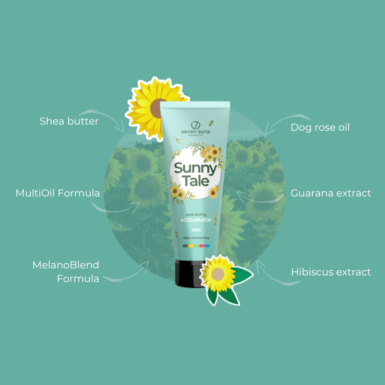 Moisturising tanning accelerator for solarium 7suns Sunny Tale Accelerator, 250 ml