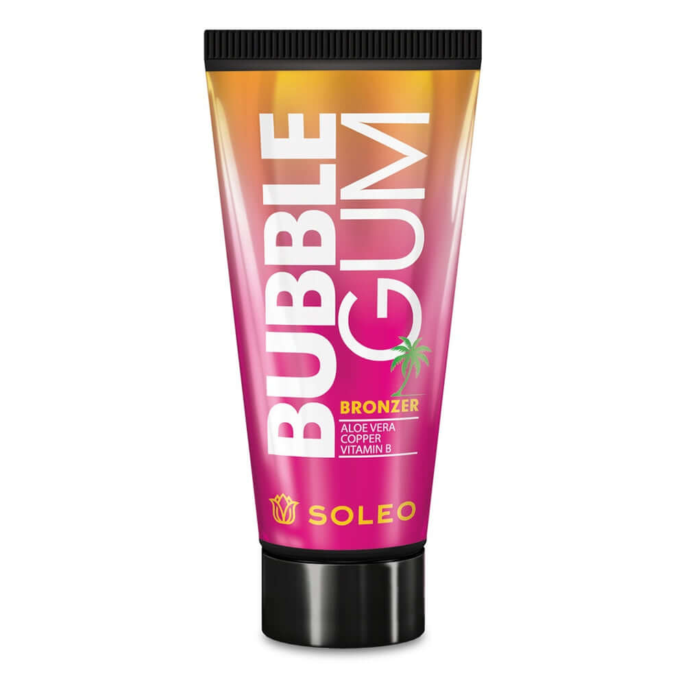 Soleo Bubble Gum strong bronzer for solarium with proteins and ultra-moisturizing aloe, 150 ml