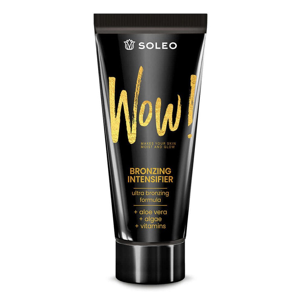 Soleo WOW! strong intensifier for solarium for fast dark tan with glamour glow, 150 ml