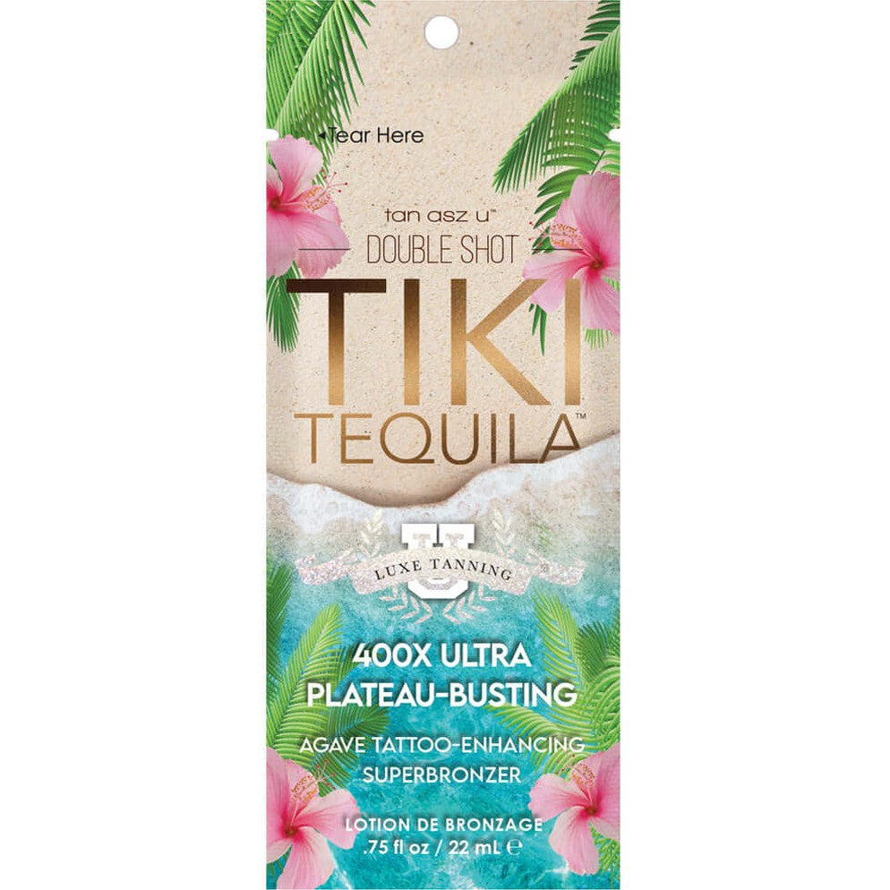 Tan Asz U Double Shot Tiki Tequila 400X for solarium for plateau busting. Tattoo enhancing, 22 ml