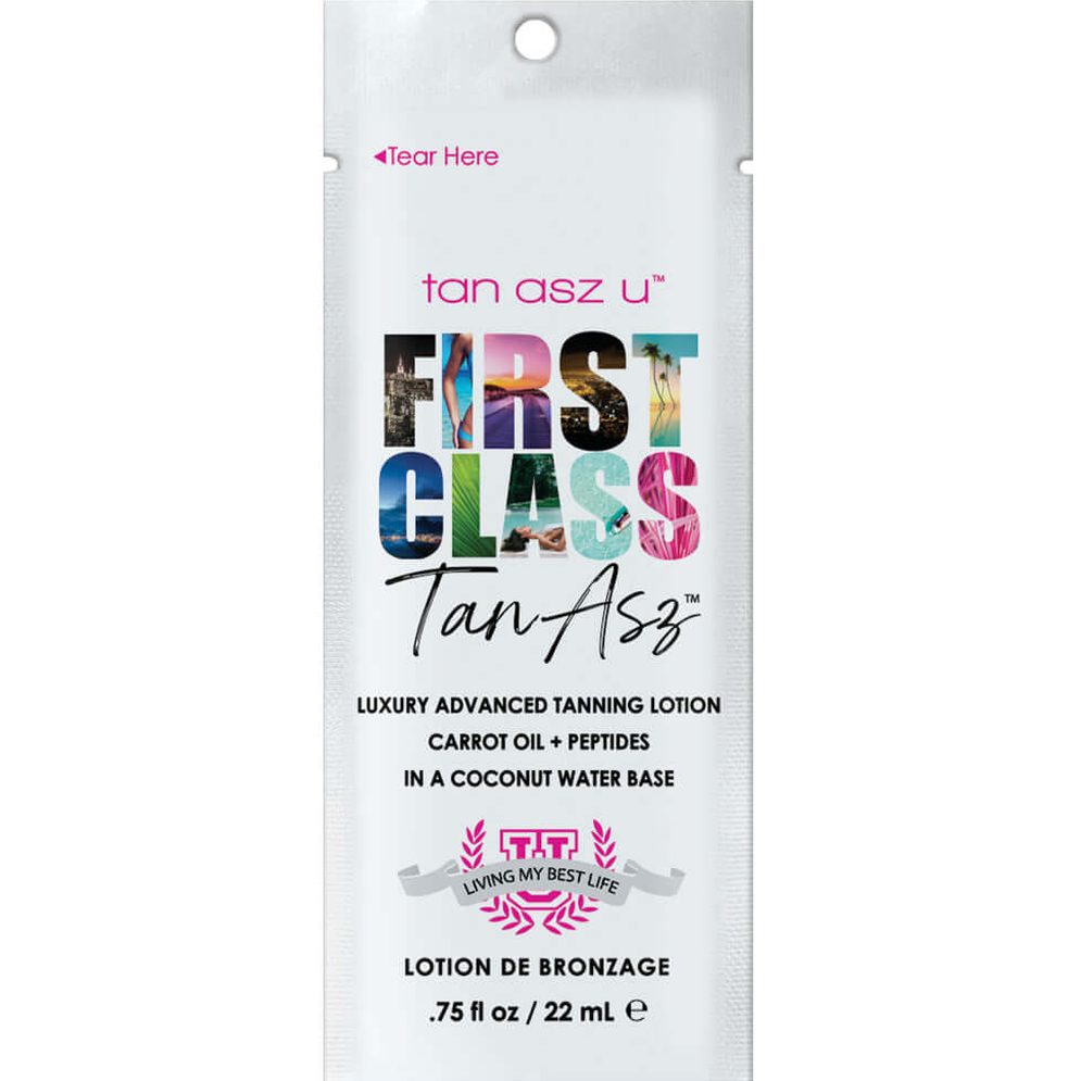 Tan Asz U First Class accelerator for solarium in a coconut water base, with Carrot Oil, Peptides for natural tan and beautiful skin, 400 ml
