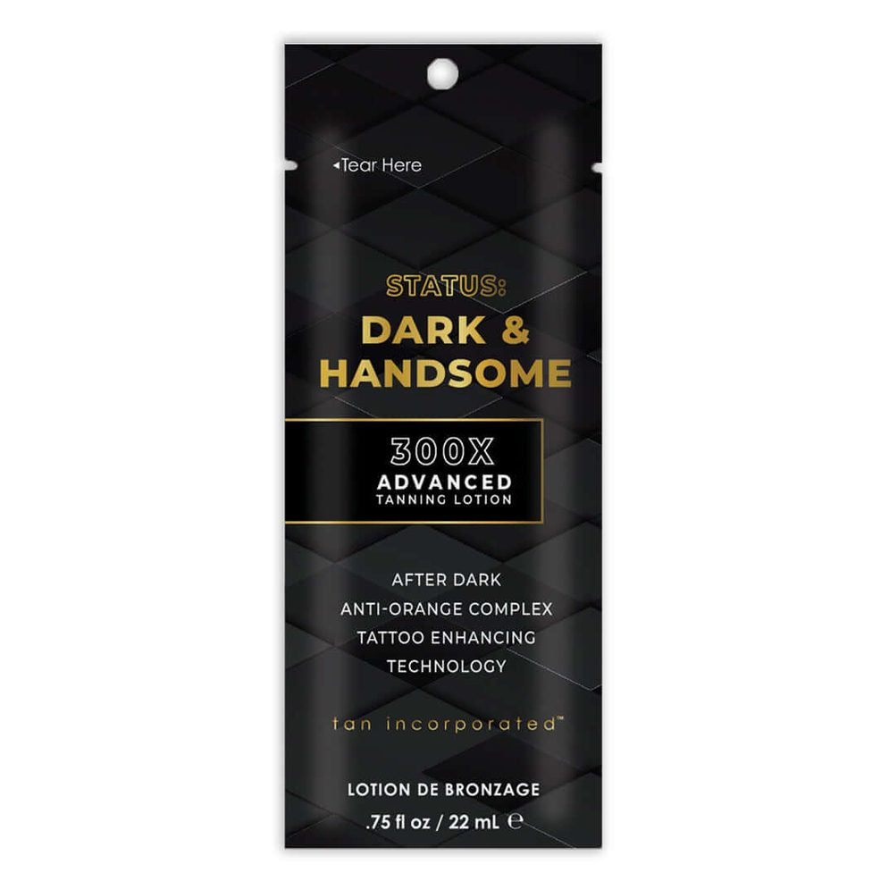 Tan Incorporated Status Dark & Handsome 300X lotion for solarium for men to look, smell and feel attractive. Tattoo protection, 400 ml