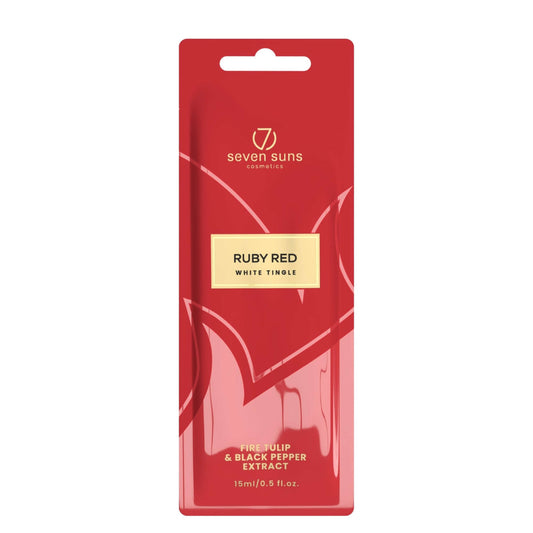 7suns Ruby Red White Tingle 15ml retail sachet with fire tulip extract label