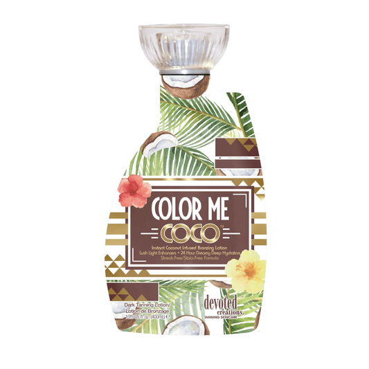 Accelerator for solarium Devoted Creations Color Me Coco for instant deep tan, visible anti-aging effect, 400 ml