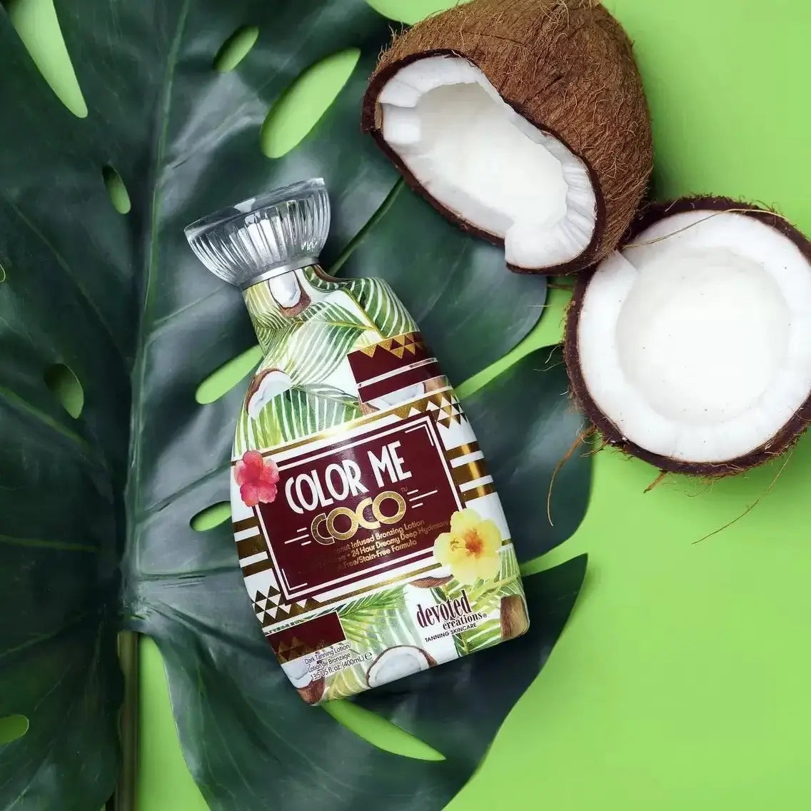 Accelerator for solarium Devoted Creations Color Me Coco for instant deep tan, visible anti-aging effect, 400 ml