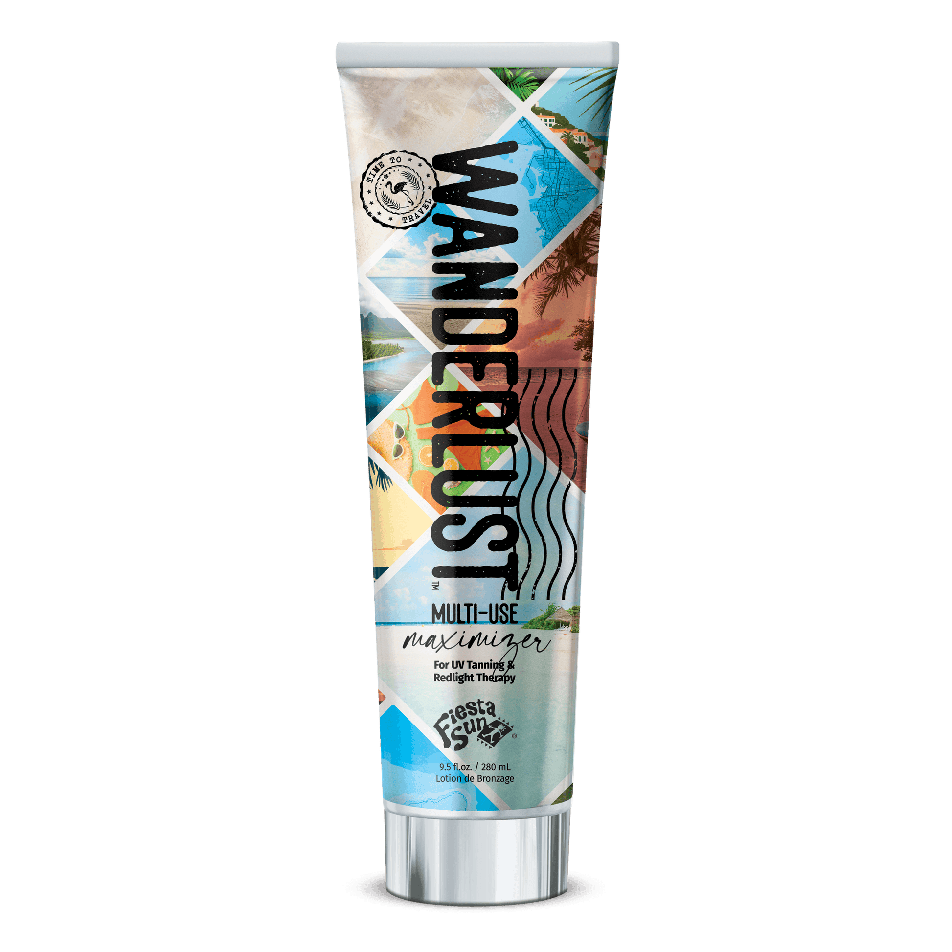 Fiesta Sun Wanderlust multi-use tanning accelerator with red light therapy complex 280ml