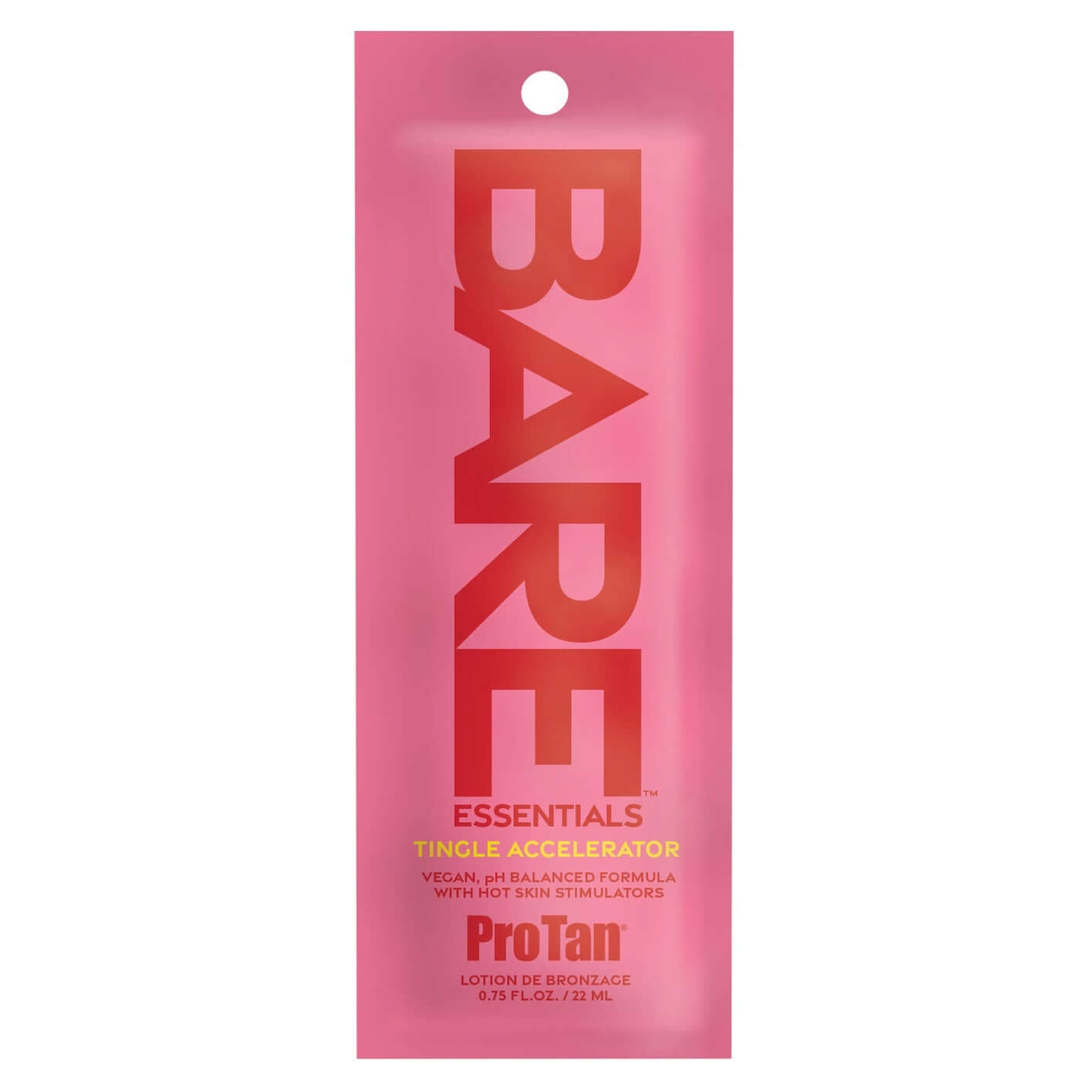 Pro Tan Bare Essentials Tingle Accelerator sachet with hot skin stimulators for solarium