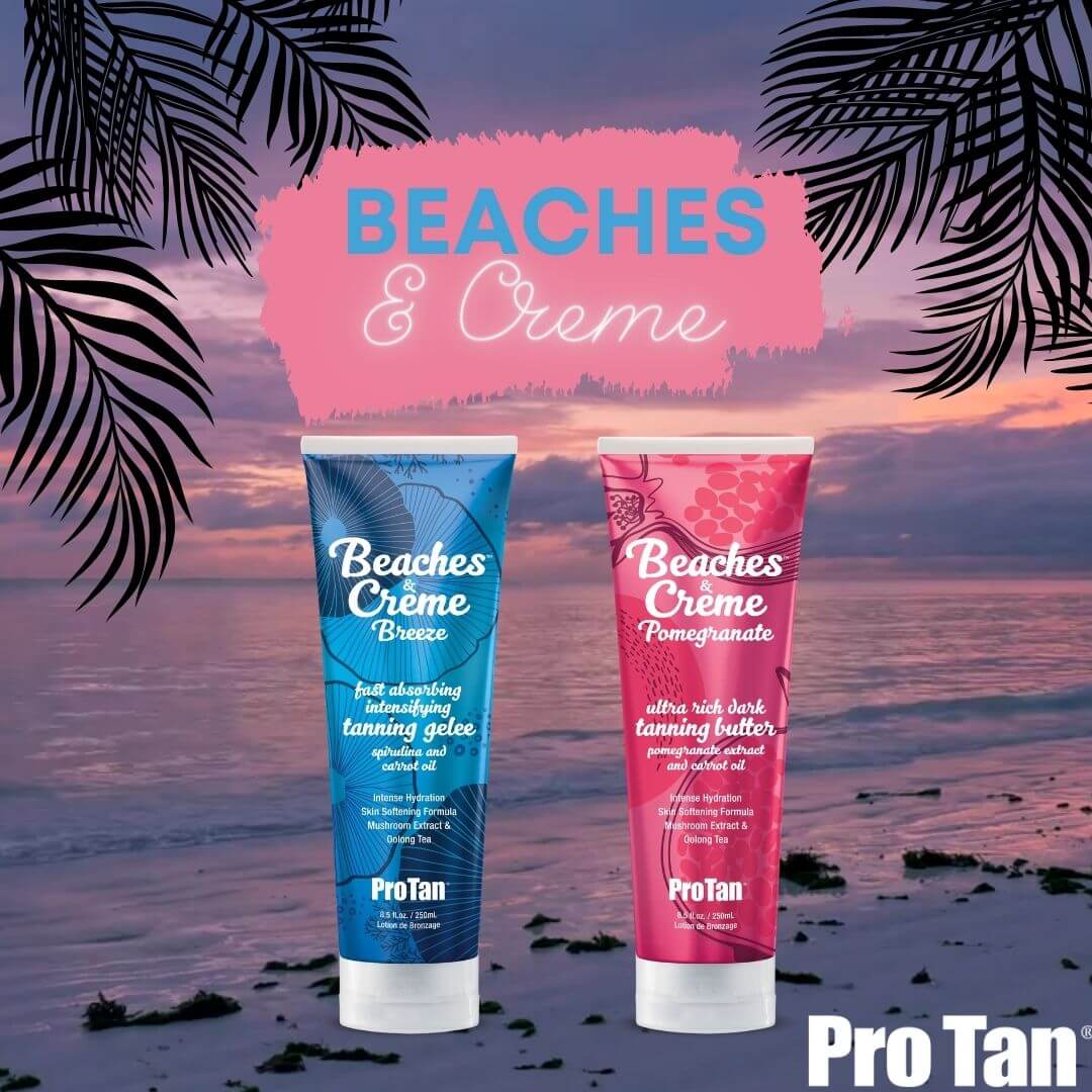 Pro Tan Accelerator for solarium Pro Tan Beaches & Creme Pomegranate tanning butter with pomegranate extract and carrot oil