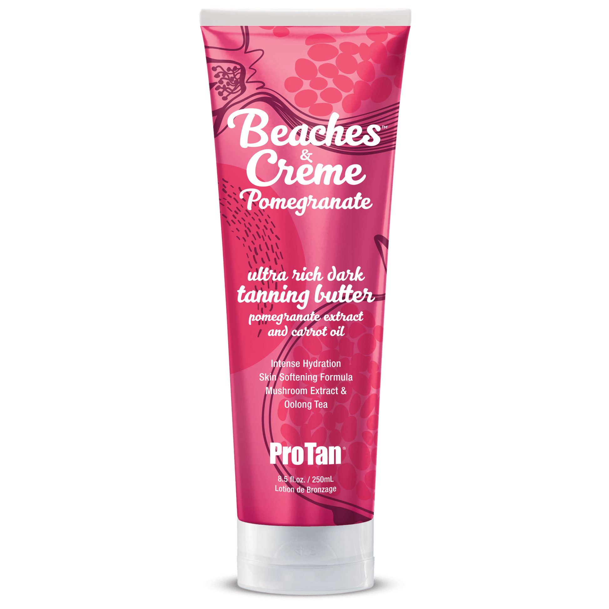 Pro Tan Accelerator for solarium Pro Tan Beaches & Crème Pomegranate 250ml dark tanning butter with pomegranate extract and carrot oil