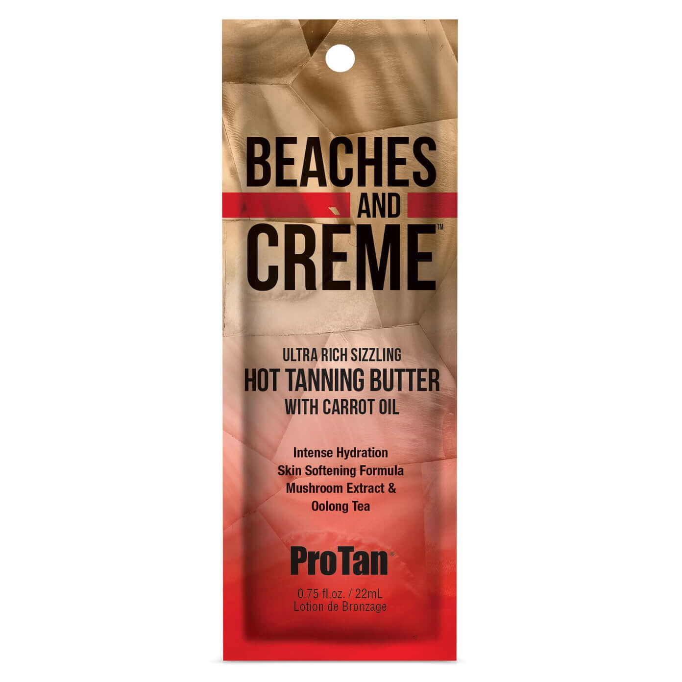 Pro Tan Beaches Creme Ultra Rich Sizzling Hot Tanning Butter sachet with carrot oil
