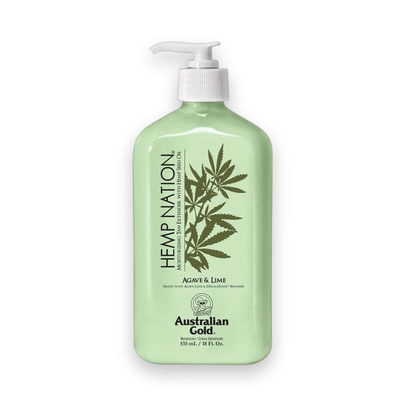 Australian Gold Hemp Nation Agave and Lime After Tan Lotion, 535ml moisturizing tan extender bottle