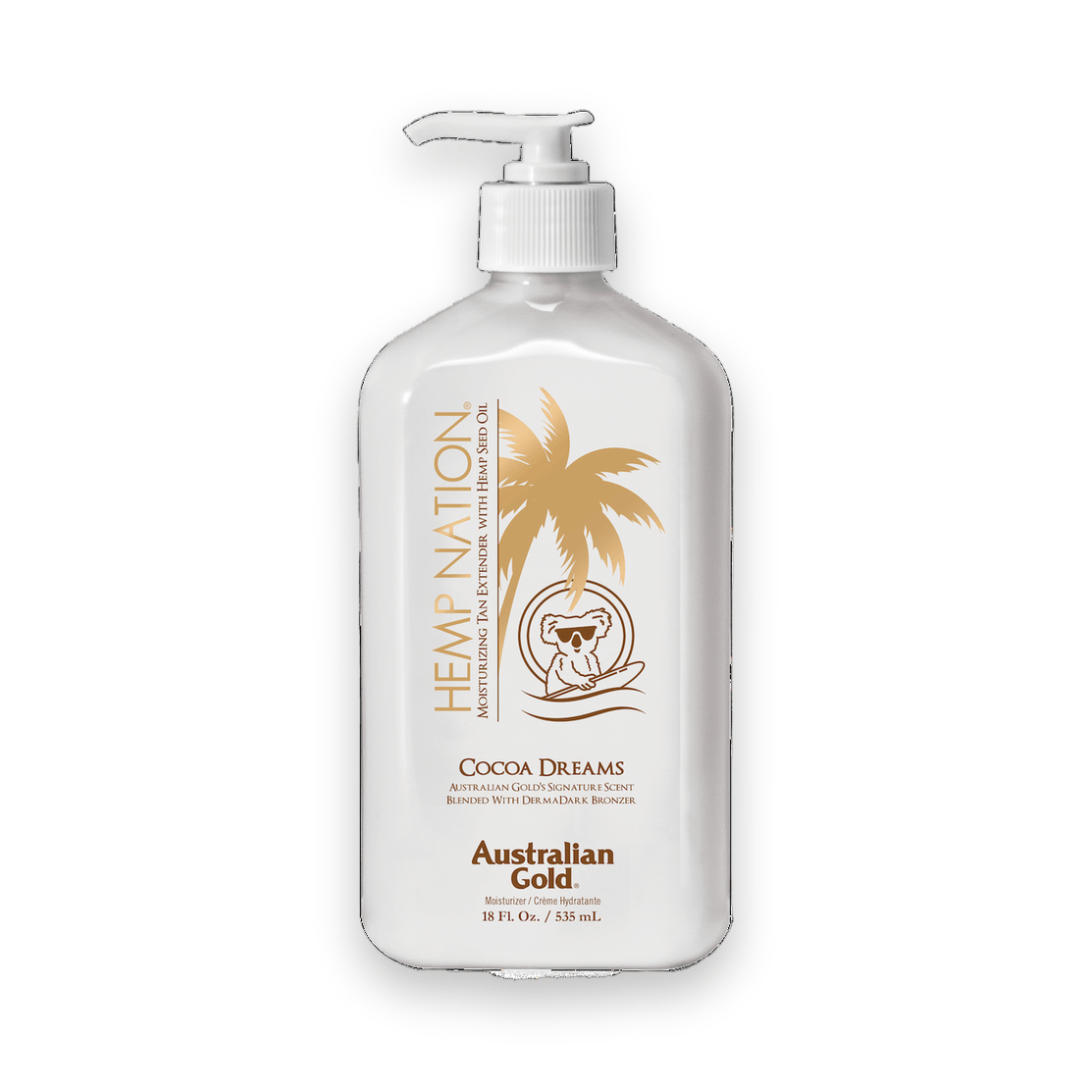 Australian Gold Hemp Nation Cocoa Dreams after tan lotion pump bottle