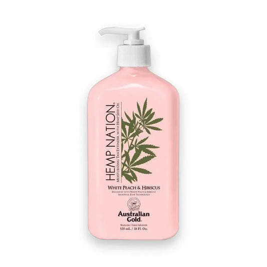 Australian Gold Hemp Nation White Peach & Hibiscus After Tan Lotion, 535ml Moisturizing Tan Extender with Hemp Seed Oil