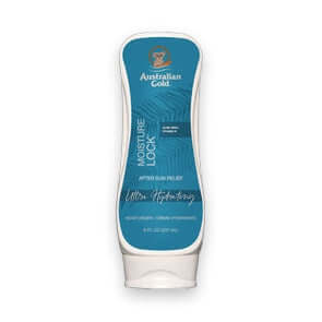 Australian Gold Moisture Lock after tan lotion bottle with teal label