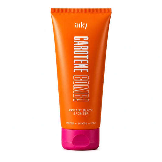 Inky Carotene Bomb instant black bronzing lotion for solarium, 200ml orange tube
