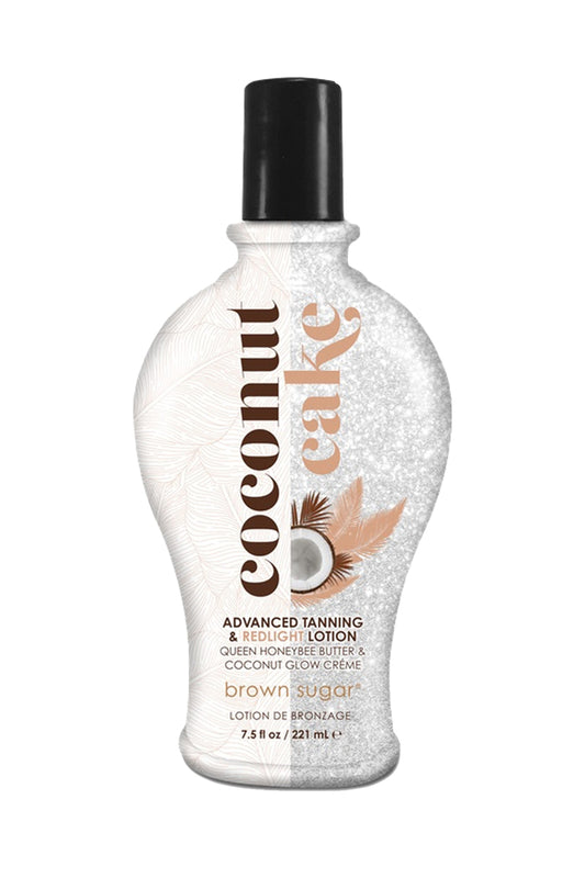 Brown Sugar Coconut Cake Advanced Tanning & Redlight Lotion for solarium for exotic bronze glow and healthy-looking skin. Tattoo enhancement. 221 ml