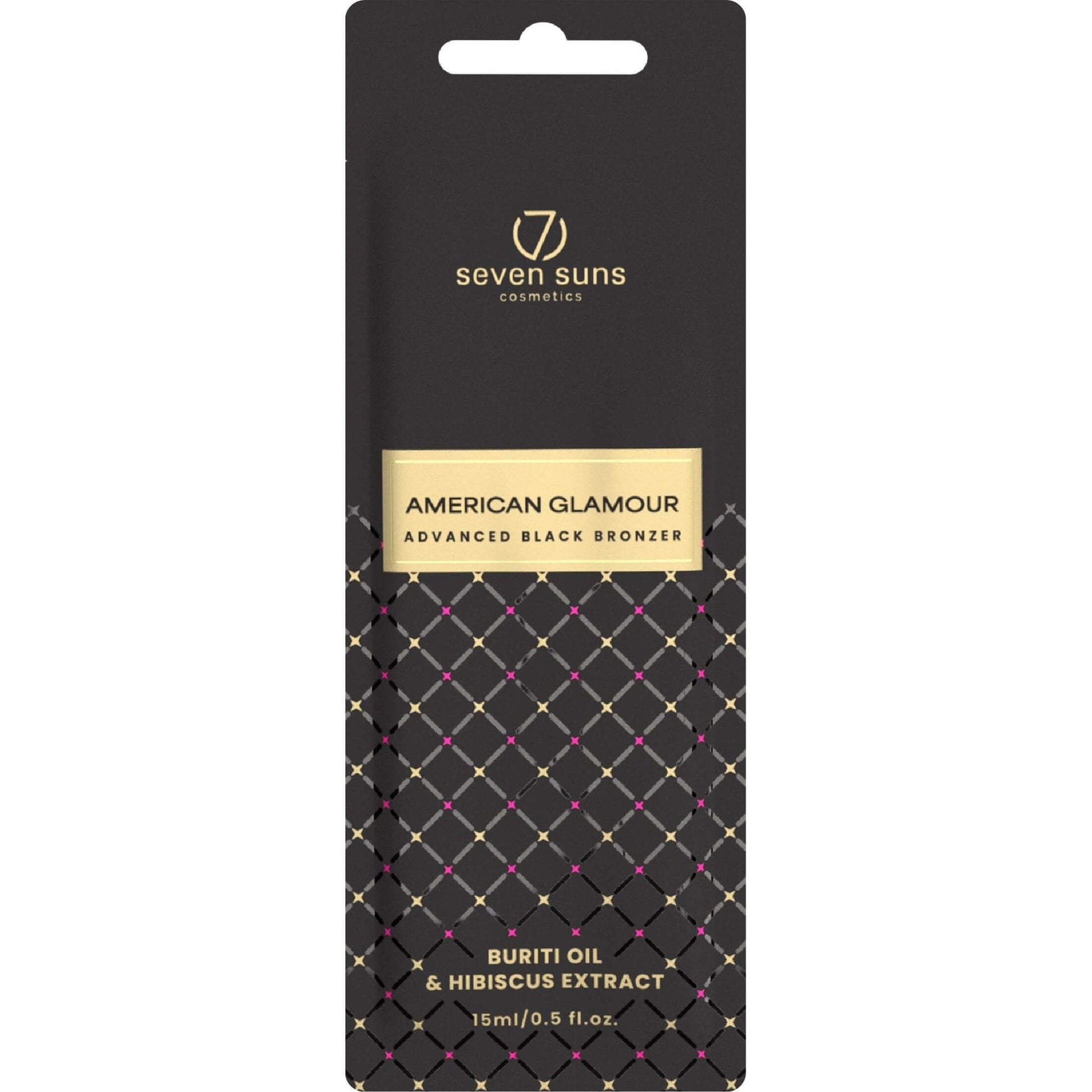 Cream for solarium 7suns American Glamour Advanced Black Bronzer for dark velvety skin, 15 ml