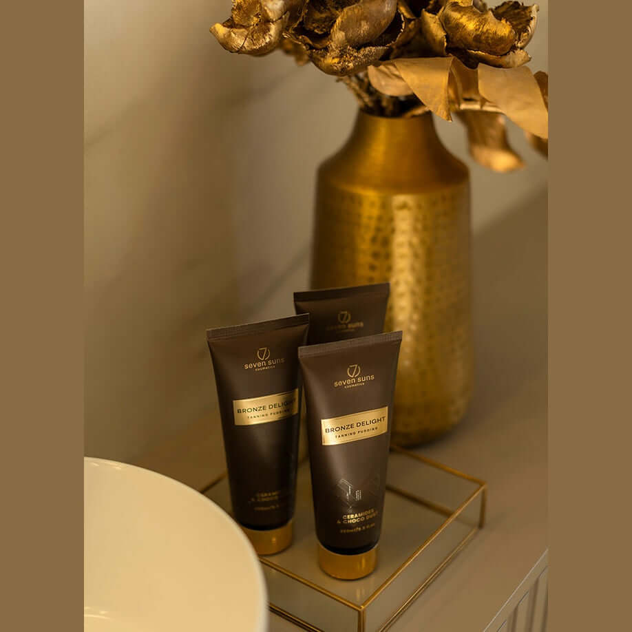 Cream for solarium 7suns Bronze Delight Tanning Pudding with ceramides, choco dust, 250 ml
