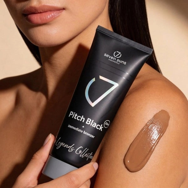Cream for solarium 7suns Pitch Black Bronzer for ultra dark tan, 250 ml