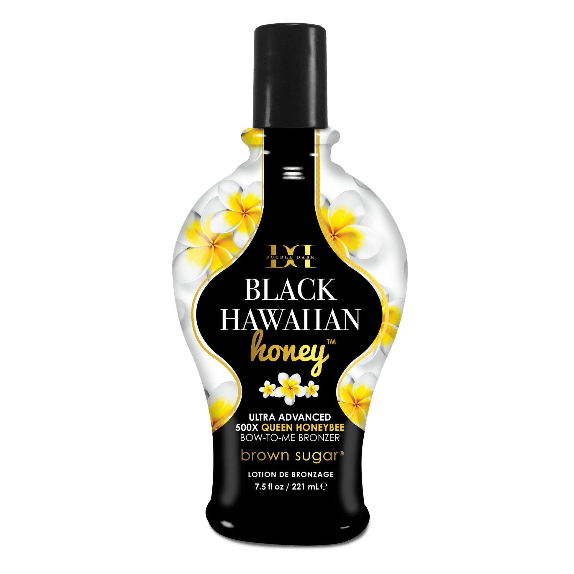 Brown Sugar Black Hawaiian Honey Ultra Advanced 500X Queen Honeybee Bronzer cream in black glossy bottle