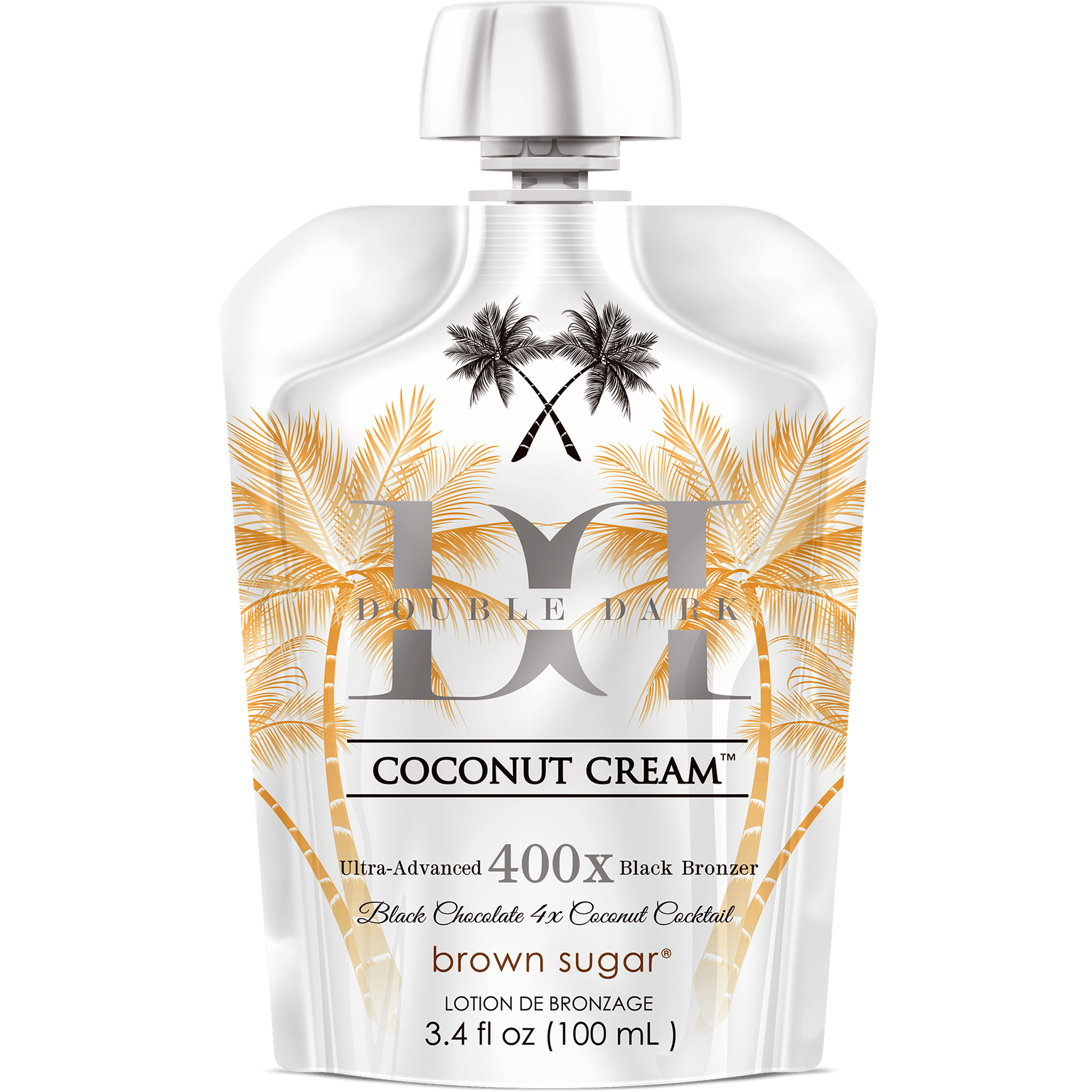 Cream for solarium Brown Sugar Coconut Cream 400X Double Black Bronzer, 100 ml