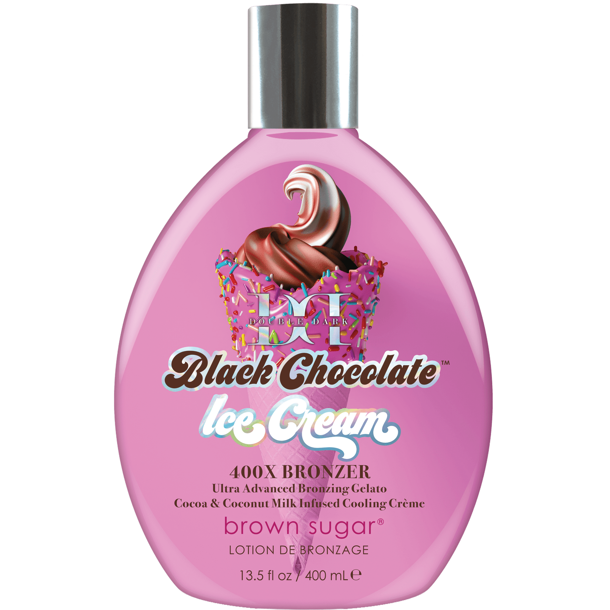 Cream for solarium Brown Sugar Double Dark Ice Cream 400X Ultra Advanced Bronzing Gelato with cocoa, coconut, 400 ml