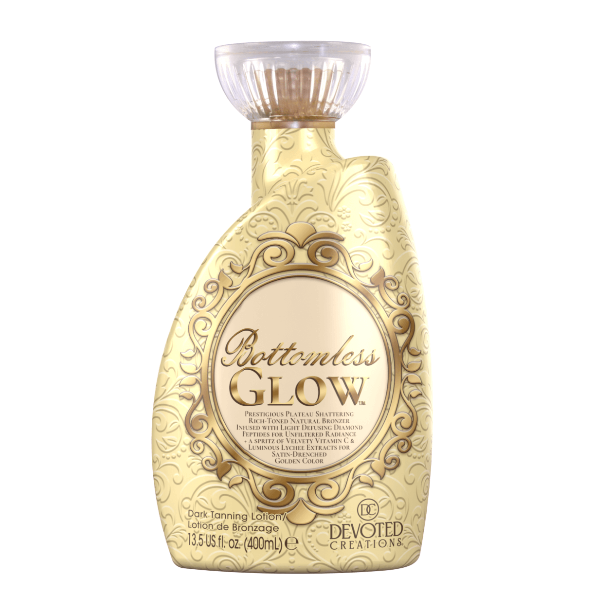 Cream for solarium Devoted Creations Bottomless Glow, Prestigious Rich-Toned Natural Bronzing Lotion, 400 ml
