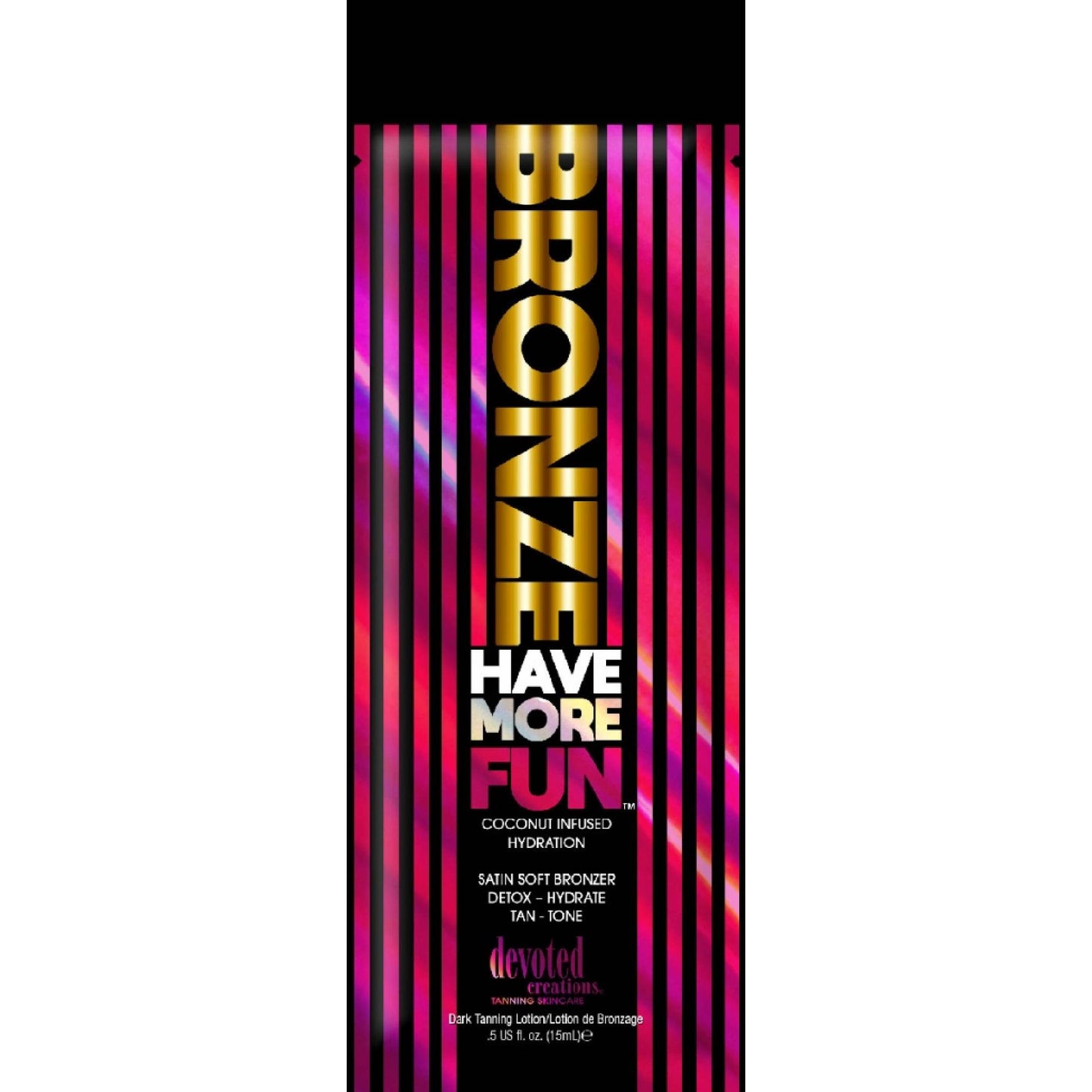 Cream for solarium Devoted Creations Bronze Have More Fun Coconut Infused DHA Bronzing Lotion, Detox Moisturizer, 15 ml