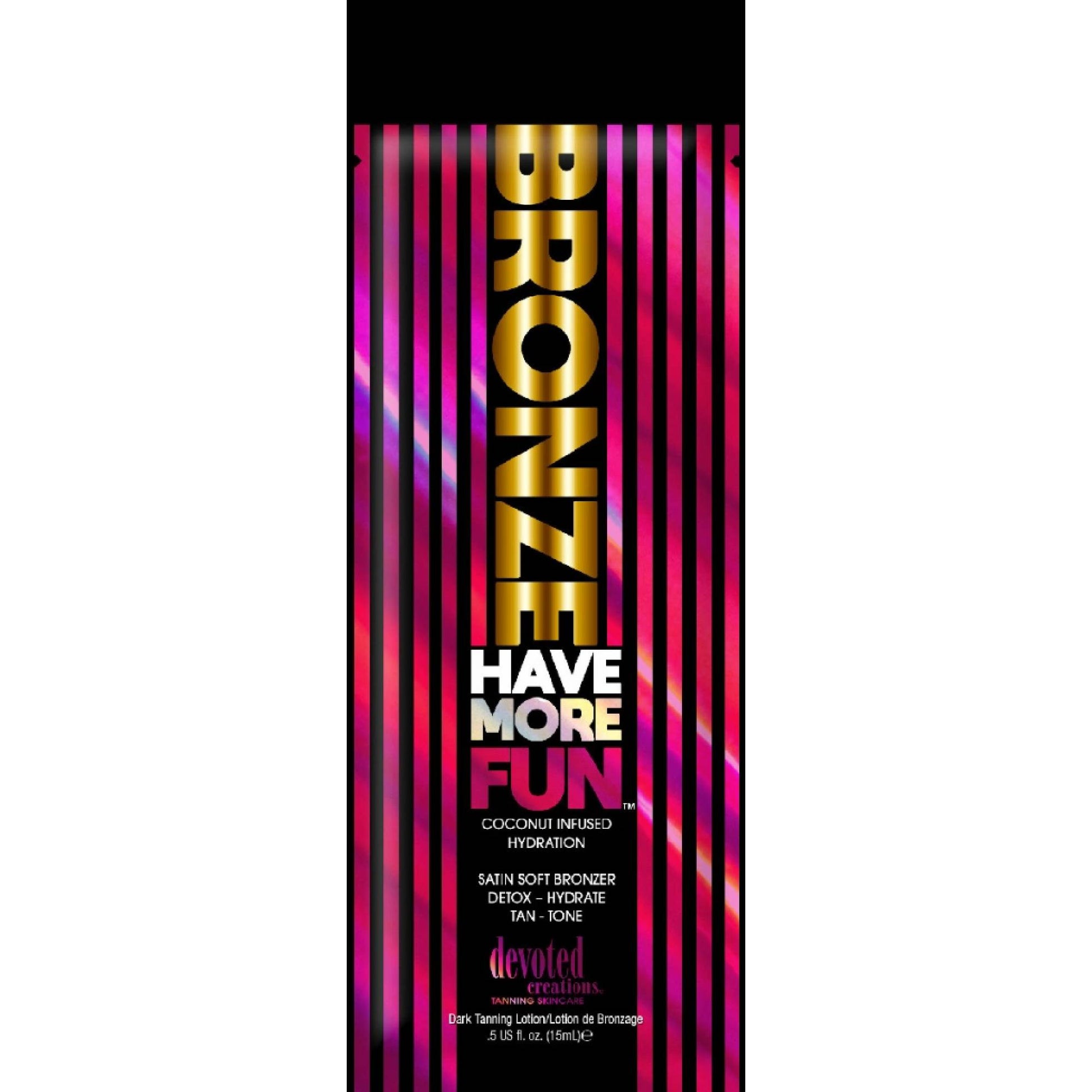 Cream for solarium Devoted Creations Bronze Have More Fun Coconut Infused DHA Bronzing Lotion, Detox Moisturizer, 15 ml