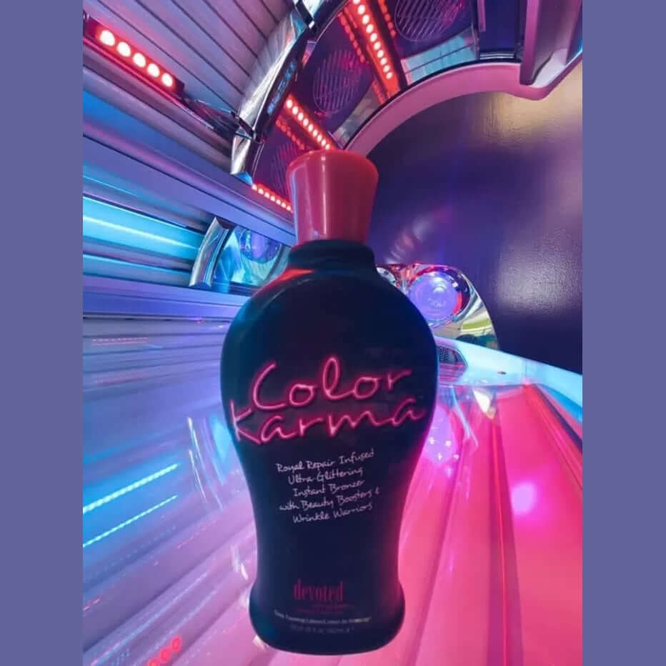 Cream for solarium Devoted Creations Color Karma, Ultra Glittering Instant Bronzing Lotion, 360 ml