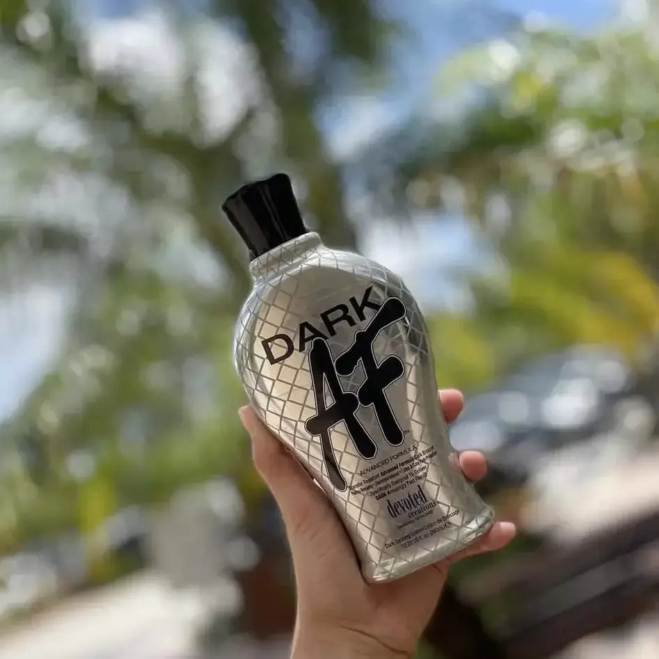 Cream for solarium Devoted Creations Dark AF for fast darkest tan, youthful skin, anti-cellulite effect, 360 ml