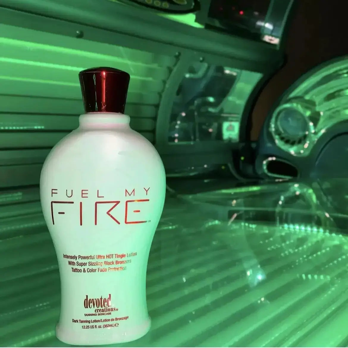 Cream for solarium Devoted Creations Fuel My Fire, Intensely Powerful Ultra HOT Tingle Bronzing Lotion, 360 ml