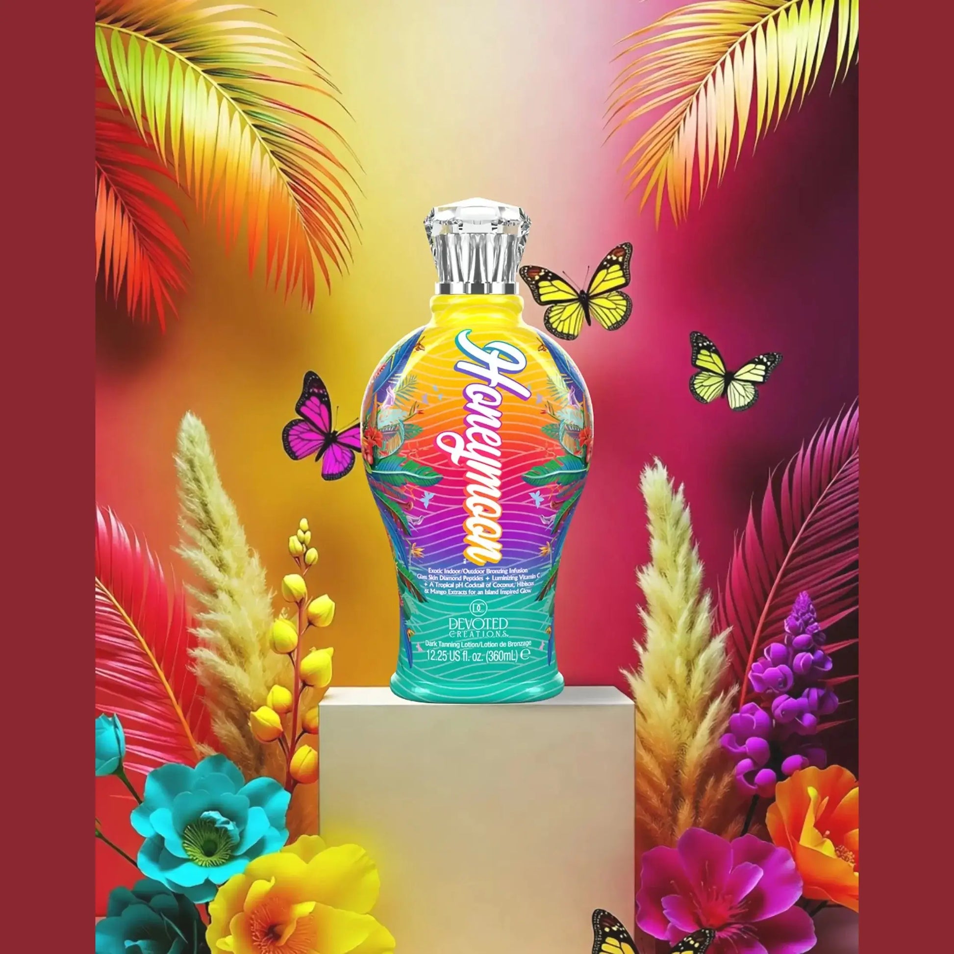 Cream for solarium Devoted Creations Honeymoon, Dark Glowing DHA Bronzing Lotion, 360 ml