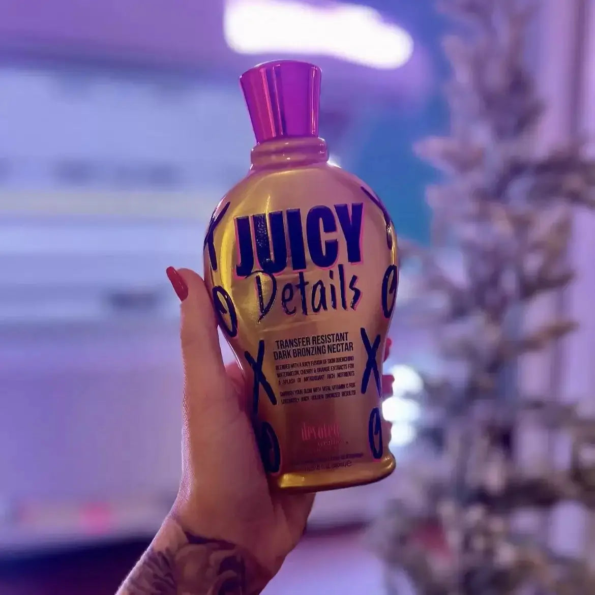 Cream for solarium Devoted Creations Juicy Details for instant ultra-dark tan, anti-aging, anti-cellulite effect, 360 ml