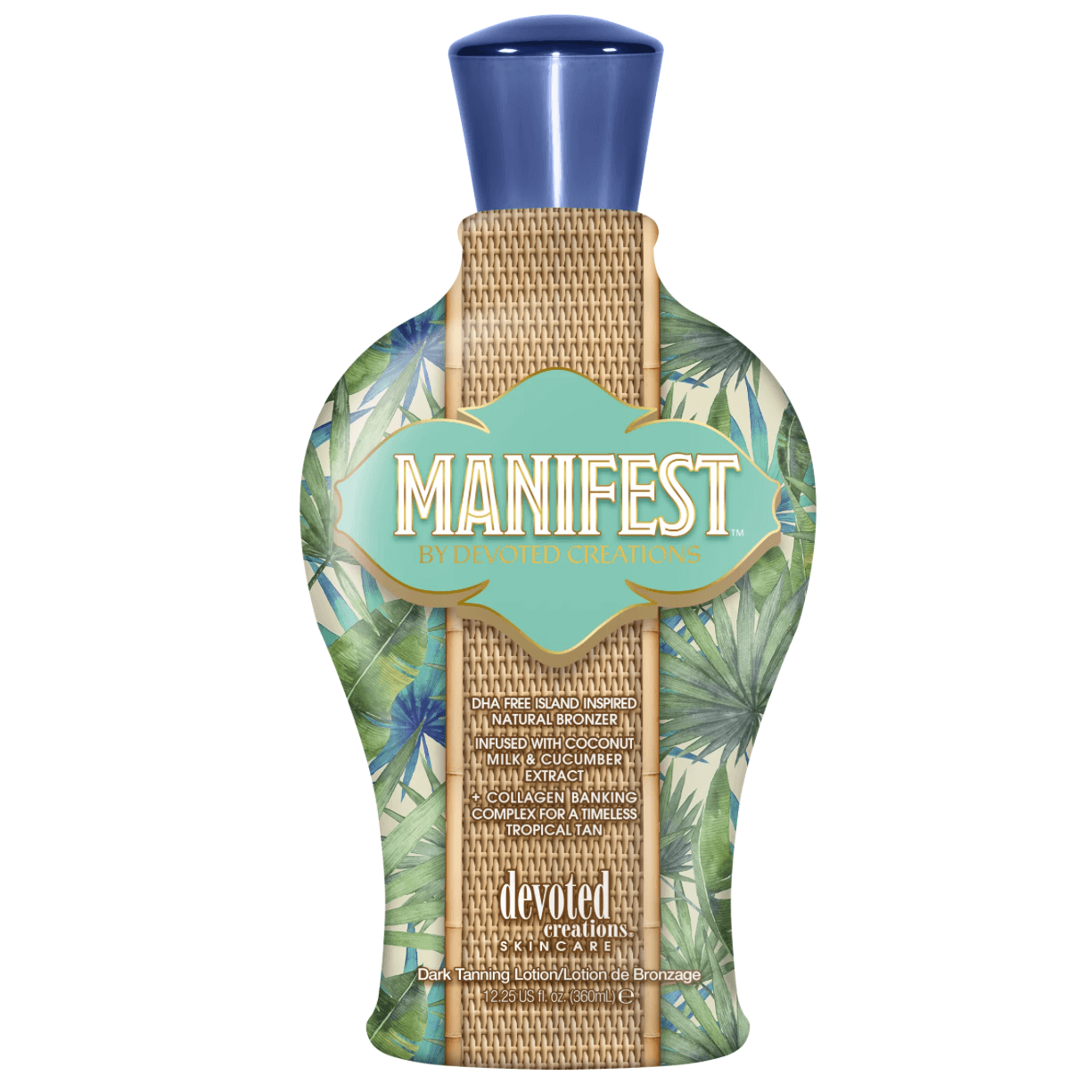 Cream for solarium Devoted Creations Manifest for fast natural dark tan, anti-aging effect, 360 ml