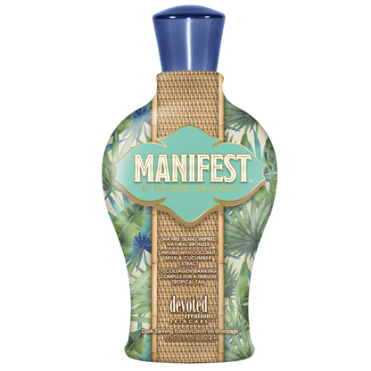 Cream for solarium Devoted Creations Manifest for fast natural dark tan, anti-aging effect, 360 ml