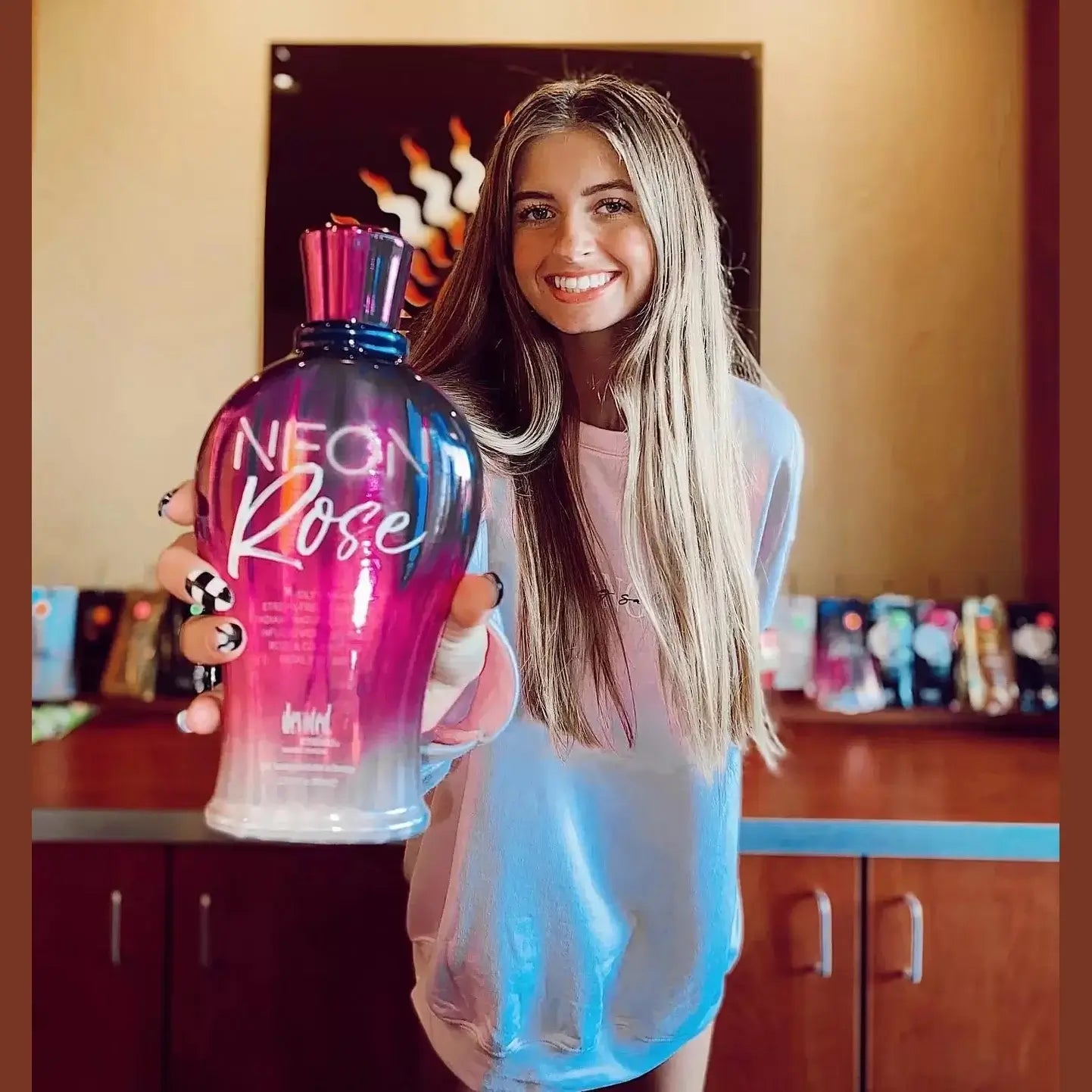 Cream for solarium Devoted Creations Neon Rose for dark glamour tan and youthful skin, 360 ml